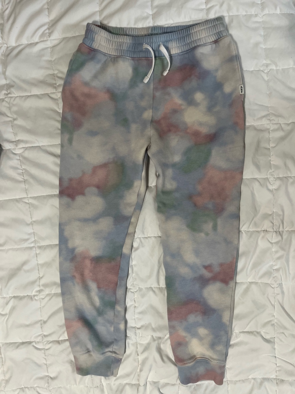 abercrombie kids Pastel Cloud-Print Sweatpants - Blue, Pink, Green, Cream